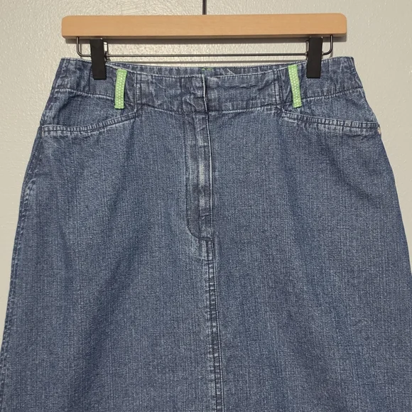 Vintage NORTHCREST Denim Skirt Womens Size 10 Blue Knee Length Minimalist 90s - Picture 3 of 10